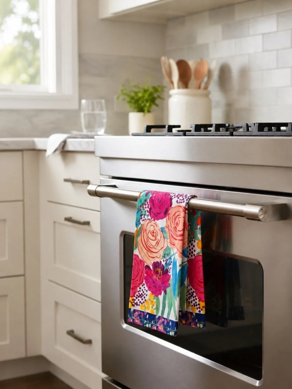 ANTHROPOLOGIE Bridgette Thornton Floral Dish Towel NWT Cottagecore Kitchen Decor
